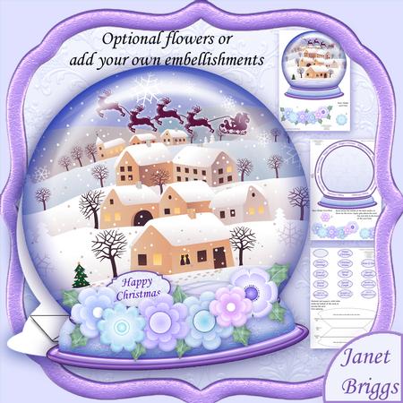 Christmas Snow Globe Winter Village Shaped Card Mini Kit