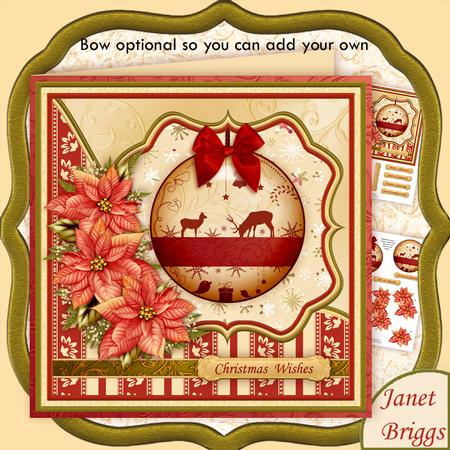 Reindeer Bauble & Poinsettia 7.5 Christmas Mini Kit