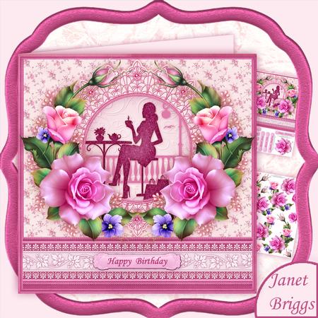 Shopping Coffee Break & Roses 8x8 Mini Kit & Decoupage