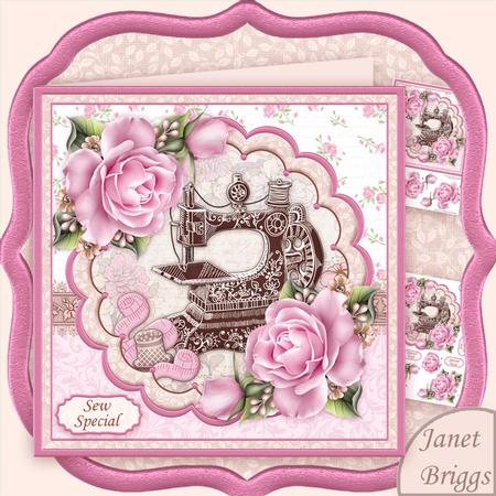 Sew Special Vintage Sewing Machine 8x8 Decoupage Mini Kit