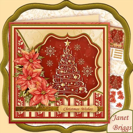 Christmas Tree & Poinsettia 7.5 Decoupage Mini Kit