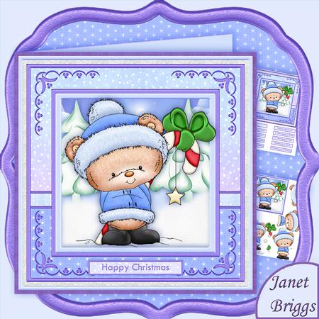 Christmas Candy Star Ted 7.5 Mini Kit with Decoupage