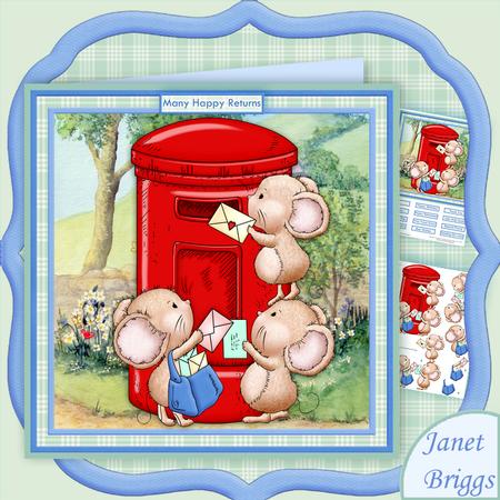 Post Mice 8x8 Decoupage Mini Kit Various Occasions