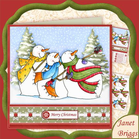 Snowman Selfie Christmas 8x8 Decoupage Mini Kit