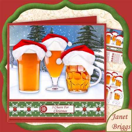 3 Cheers for Christmas 8x8 Decoupage Mini Kit