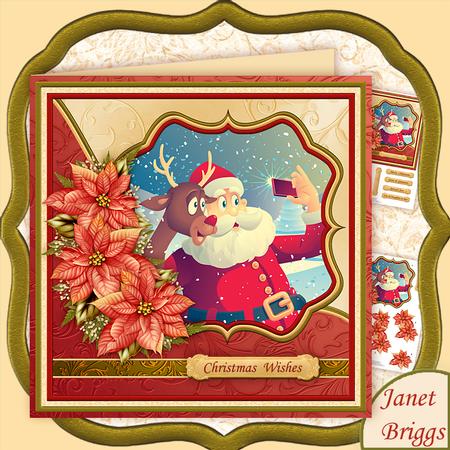 Santa & Rudolf Selfie 7.5 Christmas Decoupage Mini Kit