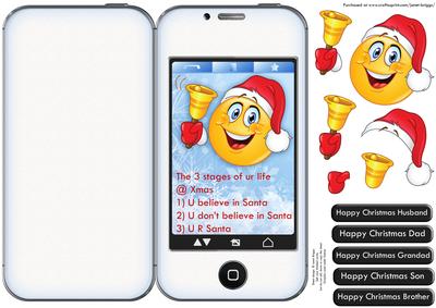 Christmas Smartphone Believe in Santa Dl Shape Card for Men