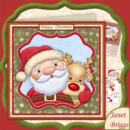 Santas Buddy Christmas 7.5 Decoupage Mini Kit
