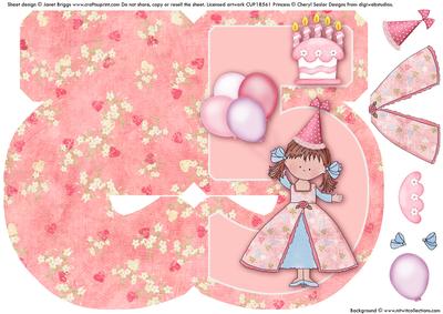5 Today Little Princess Birthday Shaped Card