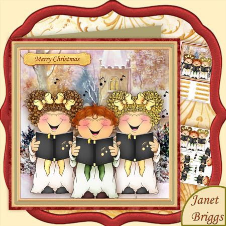 Christmas Church Choir 7.5 Decoupage Mini Kit