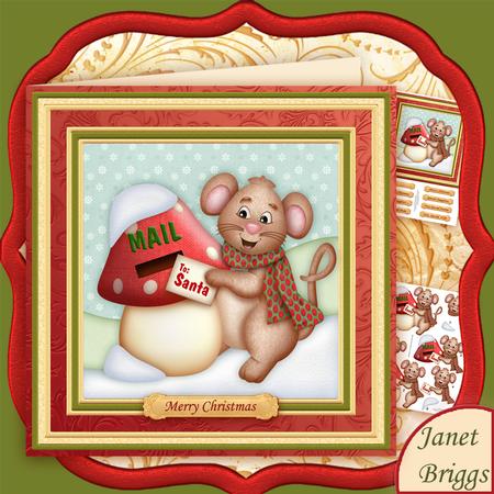 Christmouse Mail 8" Christmas Decoupage Mini Kit