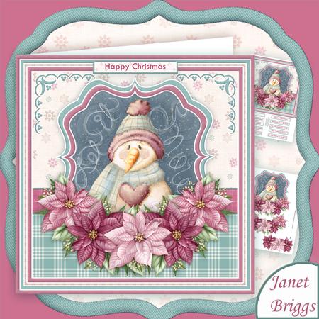 Frosty Snowman & Poinsettia Christmas 8x8 Mini Kit