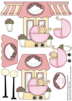 New Baby Girl Shop Shape Card Part 2