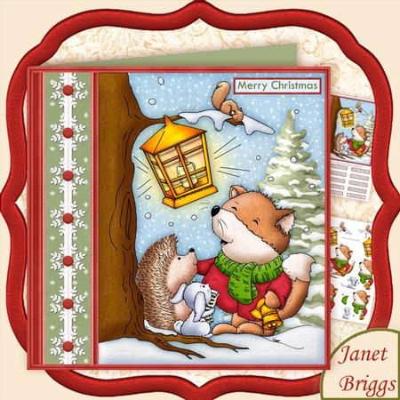 Christmas Foxy Fa La La 7.5 Decoupage Mini Kit