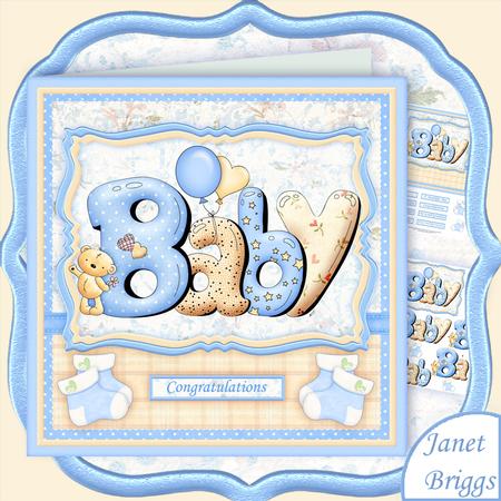 Bubble Baby Boy 7.5 Decoupage Mini Kit