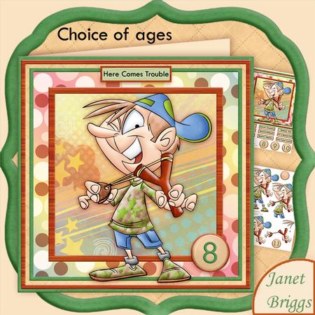 Here Comes Trouble Birthday Boy Decoupage Mini Kit