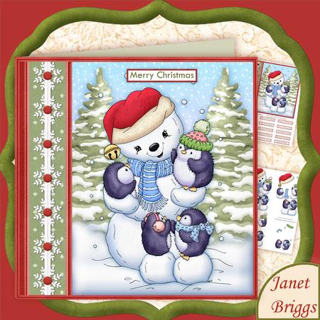 Penguins Just Chillin Snowman Christmas Decoupage Mini Kit