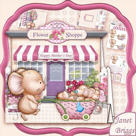 Nursery Mice Mother's Day, Baby, Shape Card Mini Kit