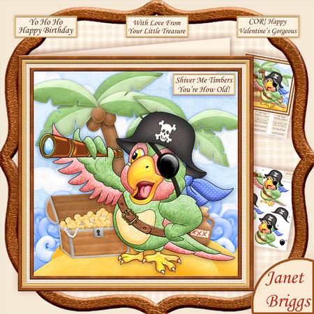 Shiver Me Timbers Youre How Old 8x8 Decoupage Mini Kit