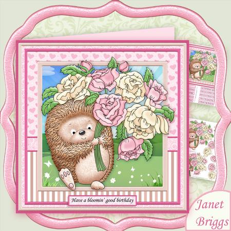 Flowery Hedgehog Valentine Birthday Get Well Mini Kit
