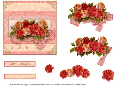 Vintage Roses on Lace Topper & Decoupage