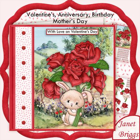 Rose Bloom Bunny Valentine's Mother's Day 7.5 Mini Kit
