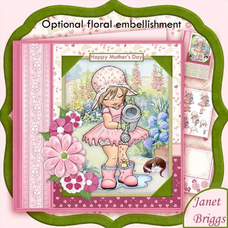 Little Garden Helper 8x8 Decoupage Mini Kit Various Occasion