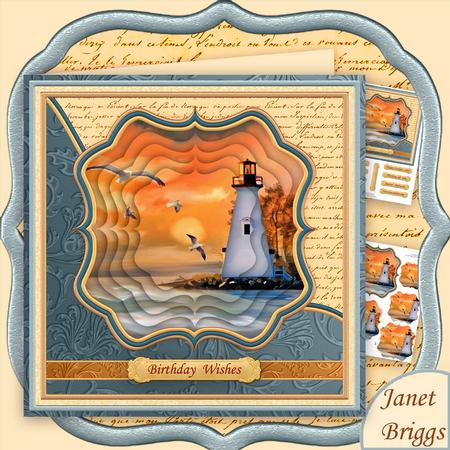 Lighthouse at Sunset 7.5 Pyramage Mini Kit Various Occasions