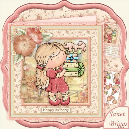 Carrying Presents Decoupage Mini Kit Birthday Mother's Day