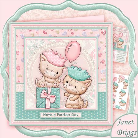 A Purrfect Day Cats 8x8 Decoupage Mini Kit