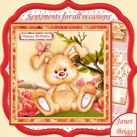 Chilled Bunny 8x8 Decoupage Mini Kit for All Occasions