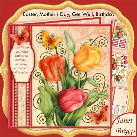Spring Tulips 7.5 Decoupage Mini Kit Various Occasions