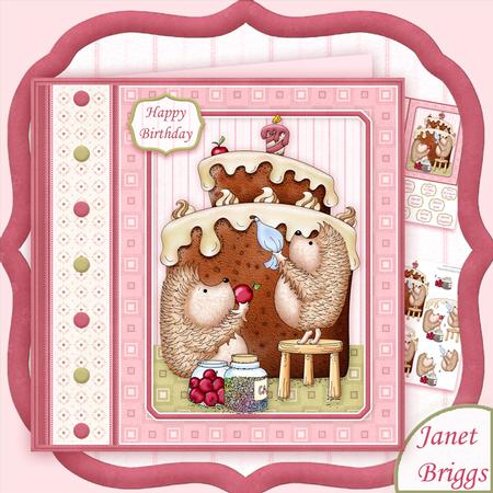 Cake is Hedgehogs Happy Place 7.5 Decoupage Mini Kit