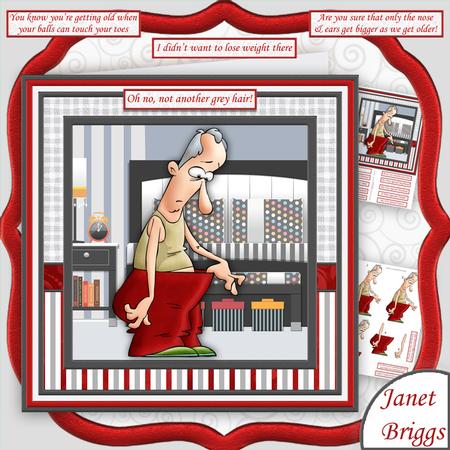 Oh No Not Another Grey Hair 7.5 Humorous Decoupage Mini Kit