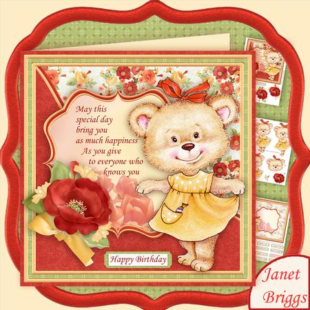 Poppy Bears New Dress 7.5 Decoupage Mini Kit