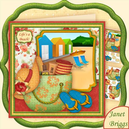 Life's a Beach 8x8 Decoupage Mini Kit Birthday Retirement