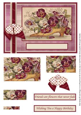 Vintage Violas in Shoe Card Front & Pyramage