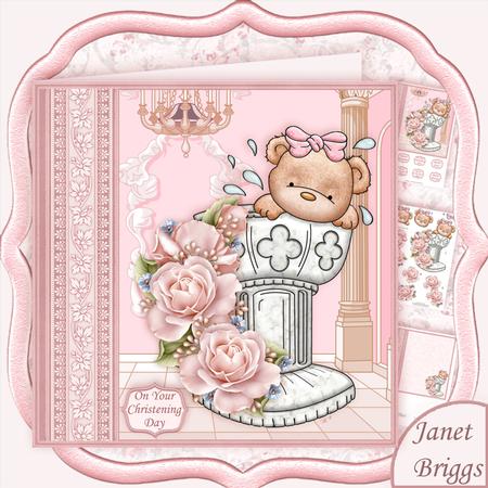 Baptism Bows Christening Day Girl Decoupage Mini Kit
