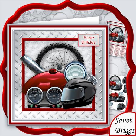 Motorbike Parts 8x8 Decoupage Mini Kit