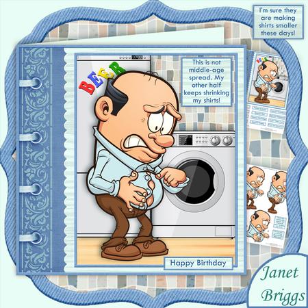 Middle Age Spread & Shrinking Shirts 8x8 Decoupage Mini Kit