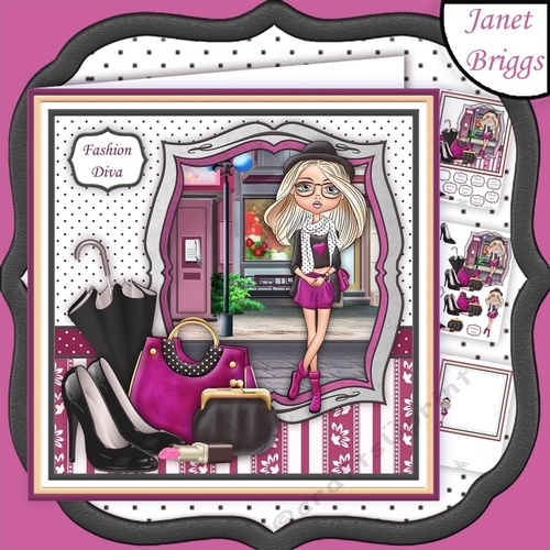 Fashion Diva 8x8 Decoupage Mini Kit