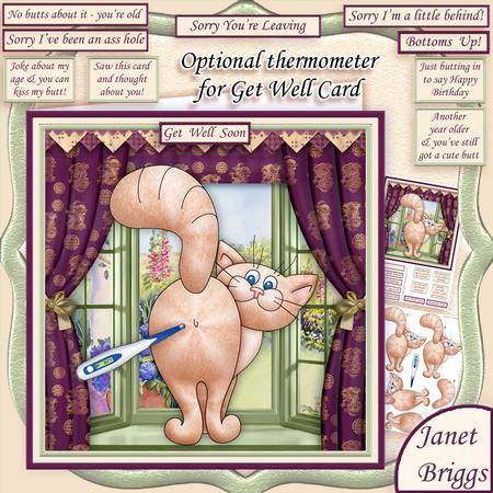 Cute Butt Humorous for All Occasions 8x8 Decoupage Mini Kit