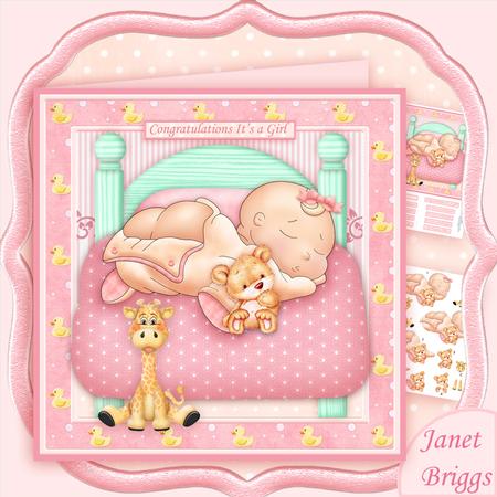 Cheeky Baby Girl 8x8 Decoupage Mini Kit