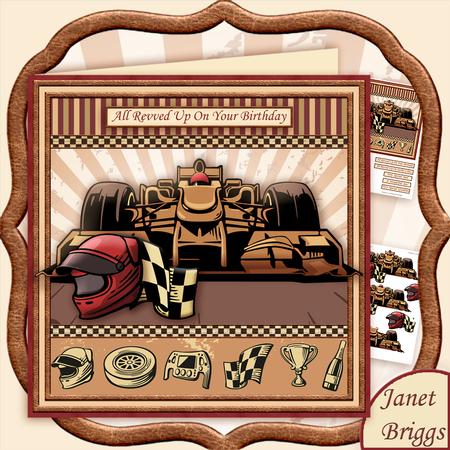 All Revved Up Motor Racing 7.5 Decoupage Mini Kit