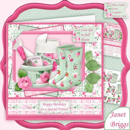 The Rose Gardener 8x8 Decoupage Mini Kit