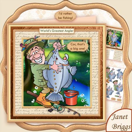 Fishing Thats a Big One 8x8 Decoupage Mini Kit