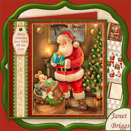 Traditional Santa 8x8 Christmas Decoupage Mini Kit