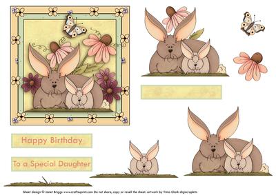 Bunny Rabbits Topper & Decoupage