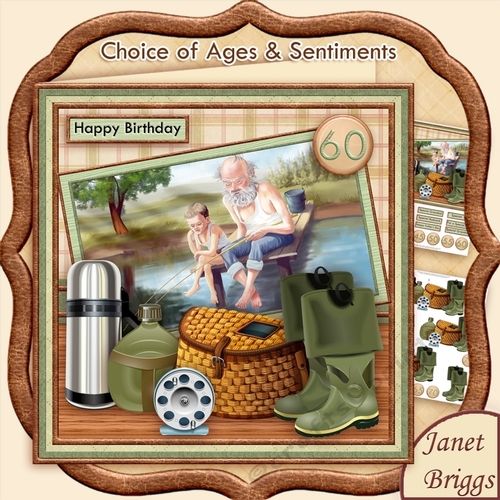 FISHING JETTY 7.5 Birthday Fathers Day Retirement Decoupage Kit
