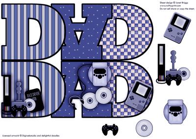 Gadget Dad Shape Card or Topper with Decoupage